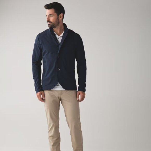 Lululemon Men's Inkwell Nonstop Button Zip Front Streetwear Blazer Jacket Size L